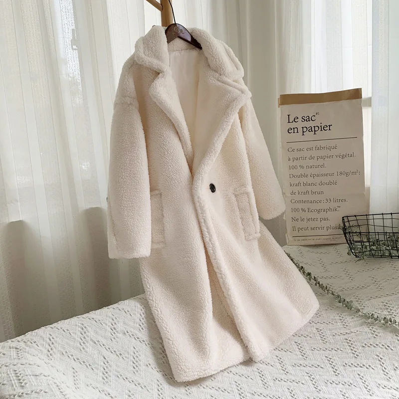Imitation Fur Long Coat New Warm and Thickened Lamb Hair Coat Coral Fleece Women
