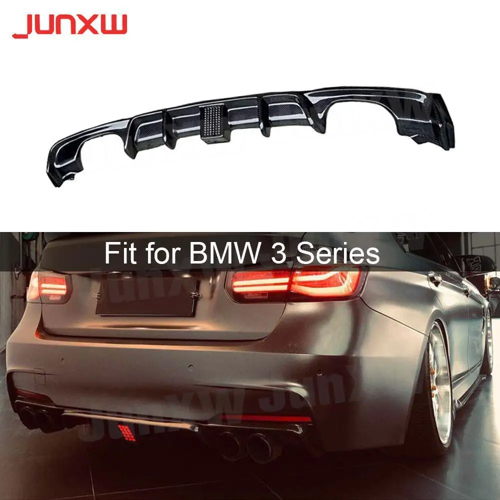 

3 Series Carbon Fiber Rear Bumper Lip Diffuser With LED Light For BMW F30 F35 320i 328i 335i M Sport 2012-2018 4 Outlet