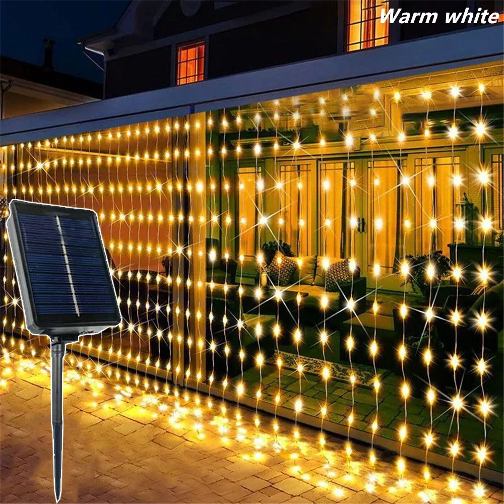 Світлодіодна гірлянда на сонячних батареях 3/6 м, 8 режимів, для саду, подвір'я, весілля, свят, декоративне освітлення, прикраса до свята Ід Мубарак