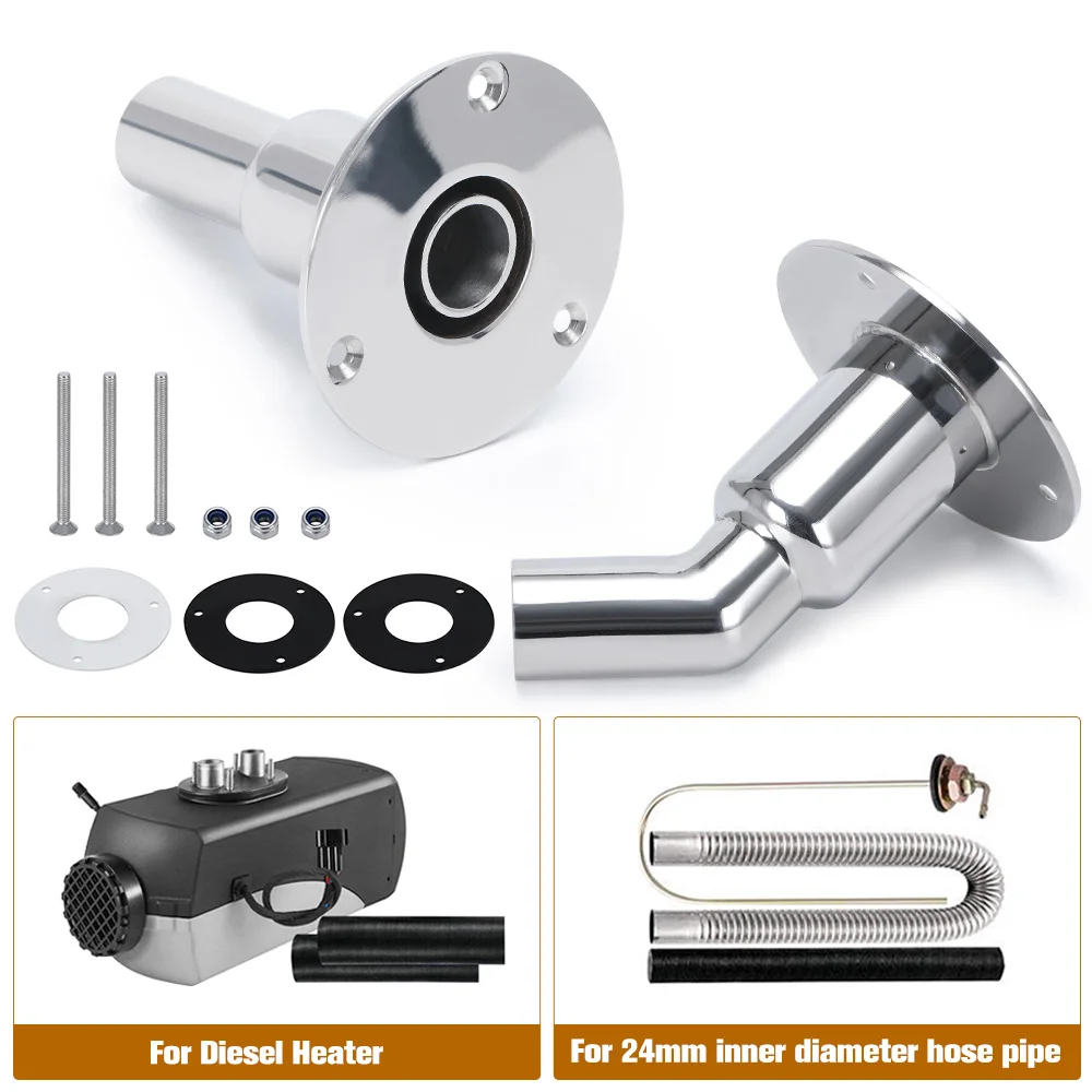 Stainless Steel Thru Hull Exhaust Skin Fitting Tube Pipe Socket Hardware Part Air Diesel Heater Marine Accessories Marine Hardware For Boat Marine Car Truck