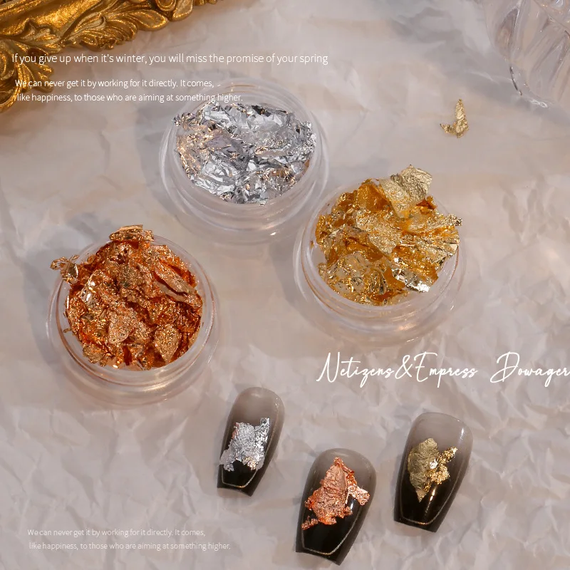 3 grams of aluminum foil paper DIY shiny gold foil luxury resin art  decoration crafts gilded decoration beauty nail food decorat - AliExpress