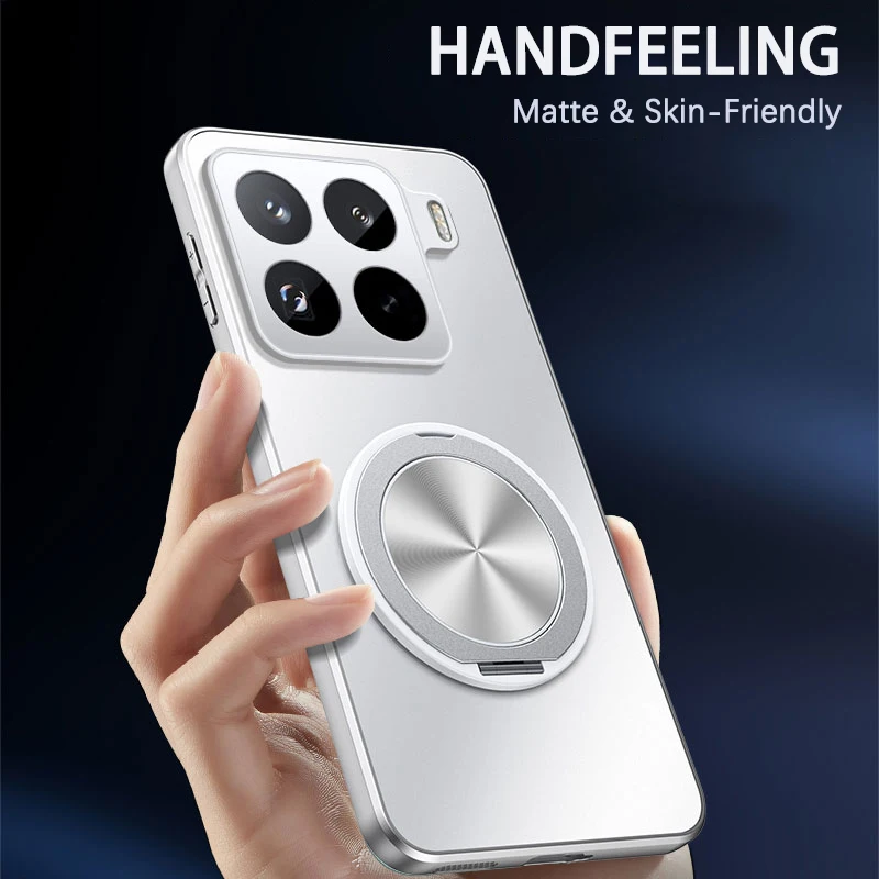 Magnetic Ring Stand Holder Case with Ultra Matte Lens Protector