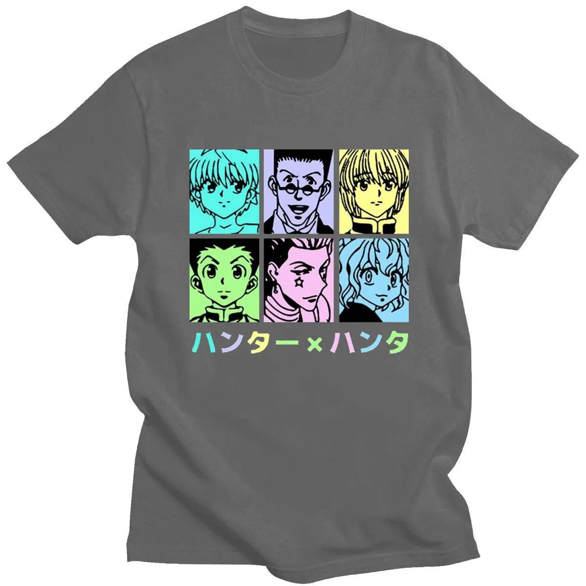 vintage shirts men 2021 Anime Full-Time Hunter Avatar Print T-Shirt 14 Colors Pure Cotton Round Neck Unisex Shirt Casual Daily Short Sleeves white tee shirt T-Shirts