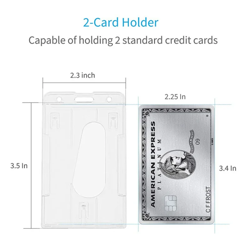 Clear Acrylic Card Sleeves - 15 Plastic Top Loader Protectors For Credit Cards & IDs
