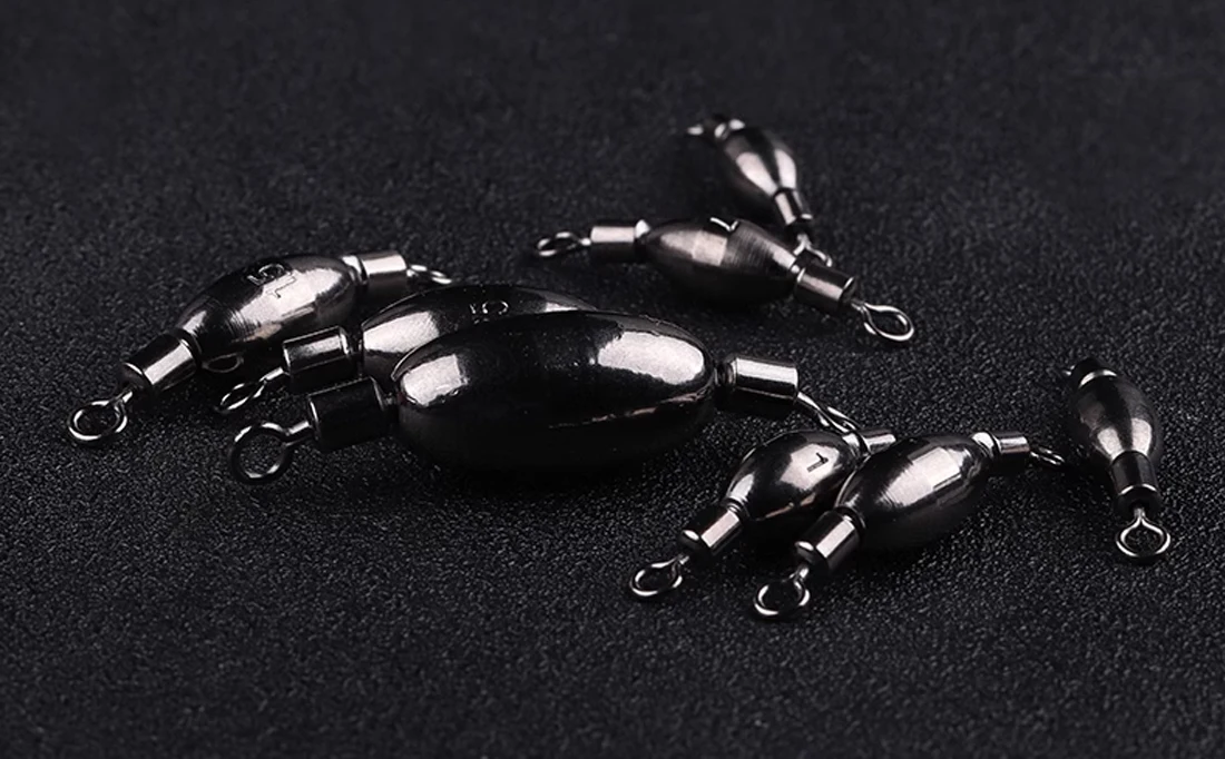 FishTrip 1–18 g Angelgewichtssinker mit Rollwirbel, 1–5 Stück, Edelstahl für Drop & Bottom, Angelschnur und Köderverbindung – Detail 6