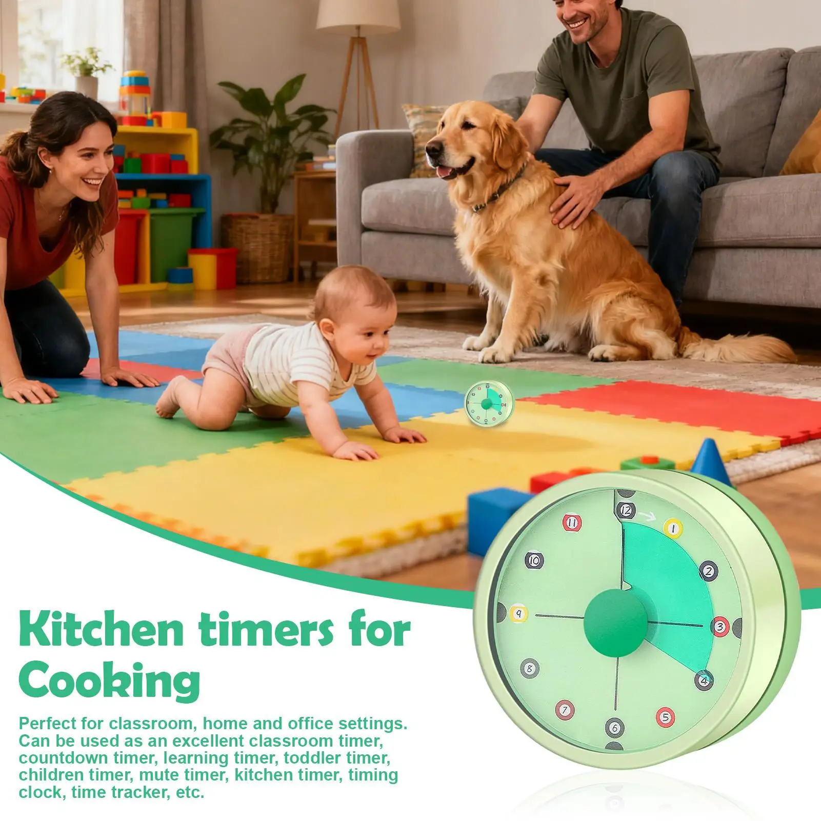 Timer voor Kinderen - 60-Minuten Opwindbare Bureautimer