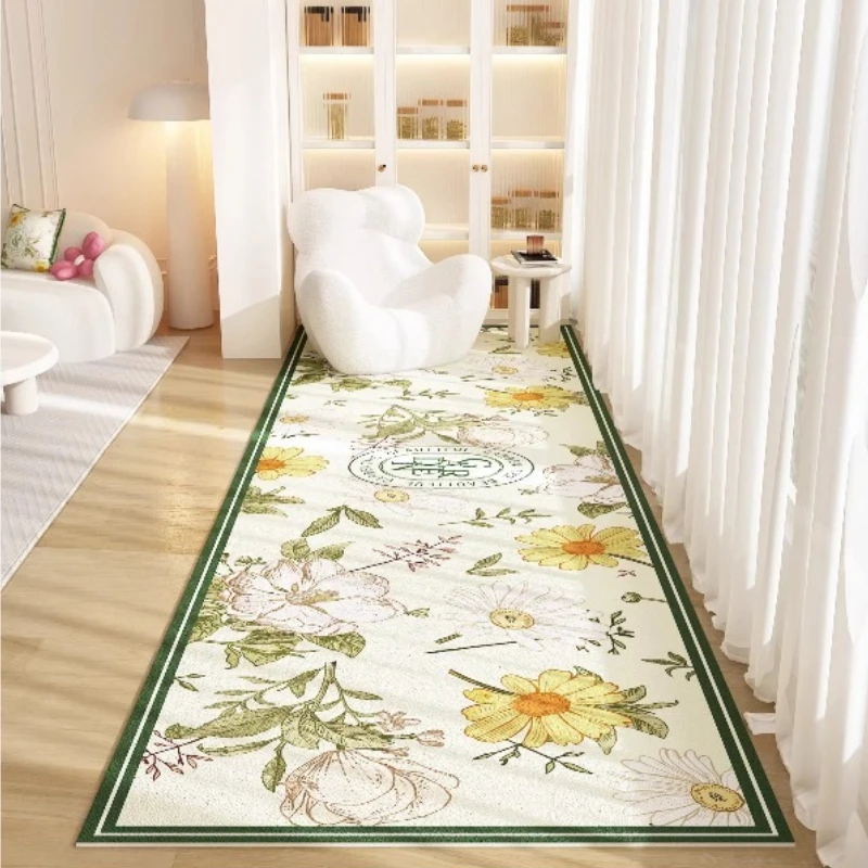 PVC Kitchen Floor Mat Modern Floral Creative Design Waterproof Oil-proof Bathroom Carpet Wipeable No-clean Balcony Rugs 러그 Tapis