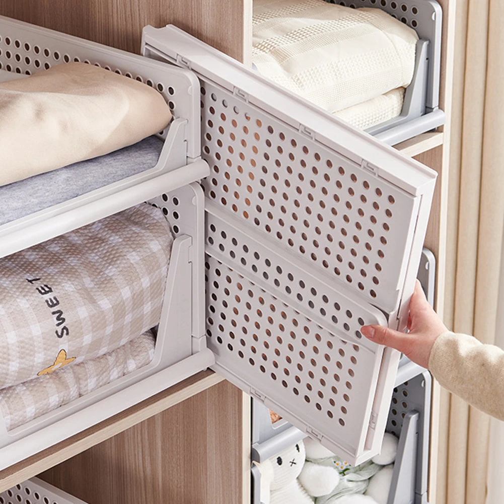 【Lifeideas】Foldable Stackable Drawer Storage Basket Organizing Boxes Partition Bedroom Office Organizers Closet Clothes