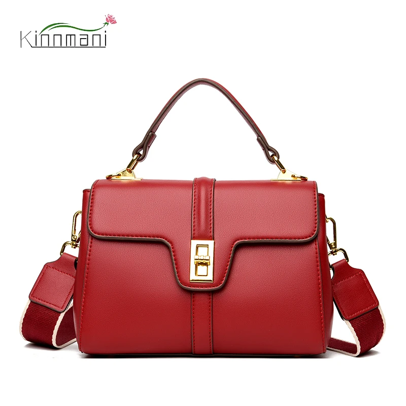 

Autumn New Hot Sale Ladies Handbags Vintage Locks Solid Color Women's Shoulder Bags High Quality Soft Leather Messenger Bags