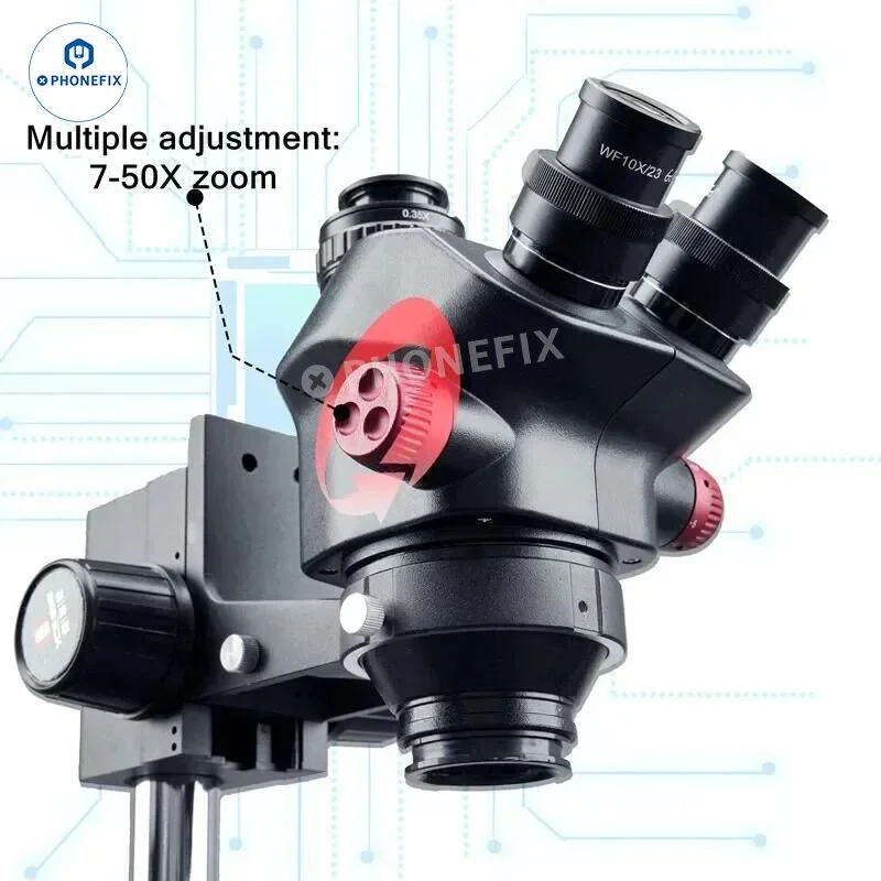 YCS 7050X Microscope Set 7-50X Synchronous Zoom Trinocular