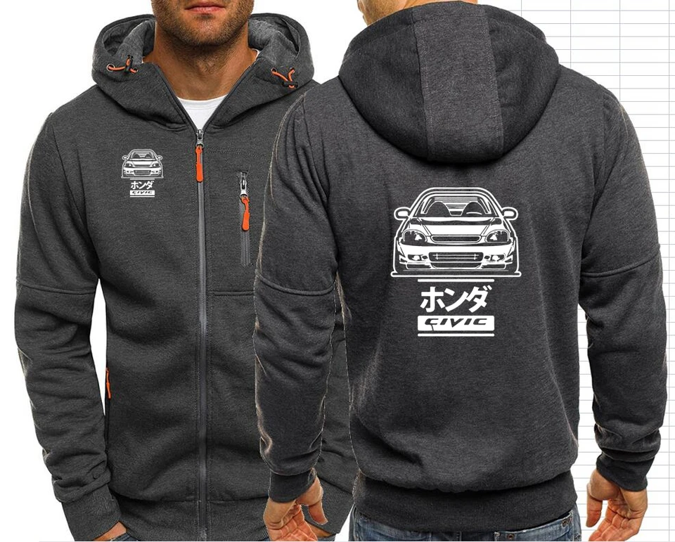 シビックメンズフード付きジップスウェットシャツ,コート