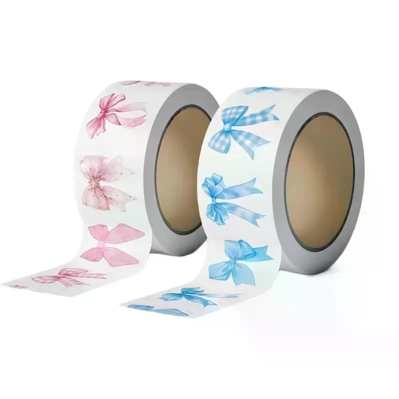 Adesivi Decorativi con Motivo a Fiocco 500 Pezzi/Rotolo, Decalcomanie Autoadesive per Scrapbooking, Laptop, Confezioni Regalo, Fai da Te e Artigianato - immagine 3