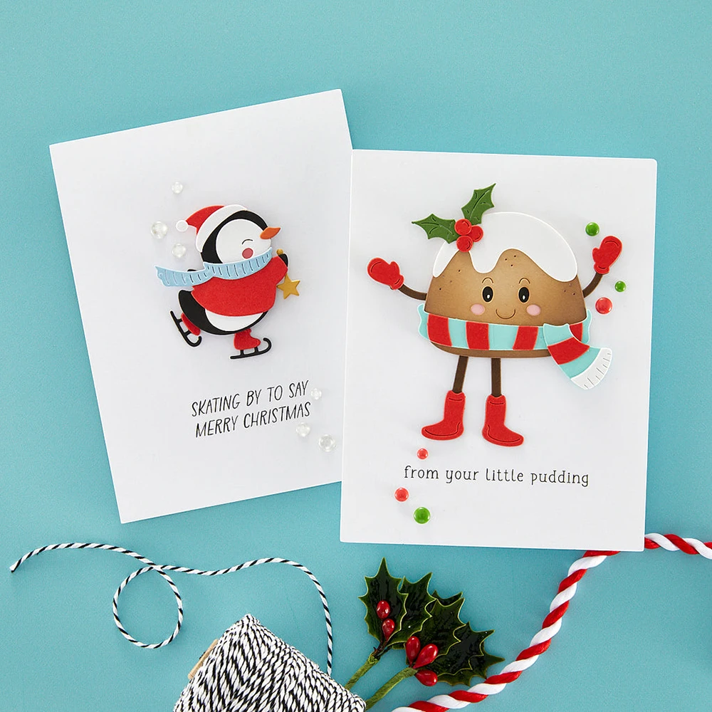Christmas Cutting Dies and Stamps Gingerbread Man Snowman Gift Box Clear Stamps for DIY Scrapbooking Paper Cards Crafting