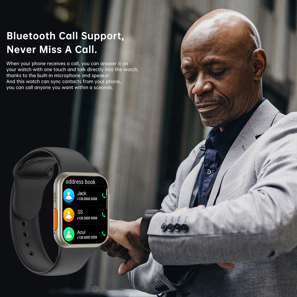 Smart Watch Ultra Series 8 NFC Smartwatch Men Women Bluetooth Call IP68 Waterproof Wireless Charging HD