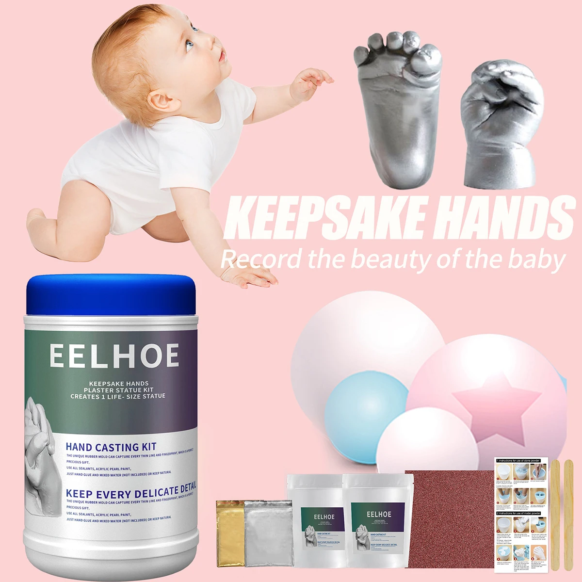 Lovers hand model set DIY souvenir 3D model clone powder Model powder Valentine's Day souvenir gift