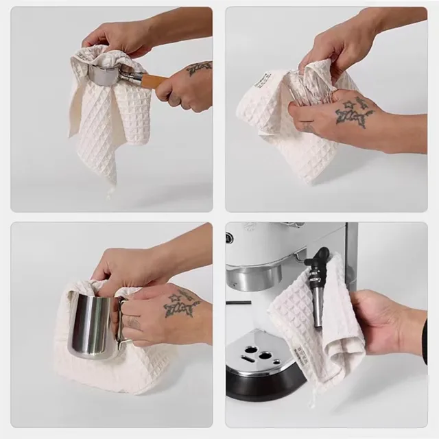 30X30Cm Barista Bár Törülközőtej Tea Bolt Kávéfőző Speciális Rongy Elnyelő Víz Szösz Tisztítás Nélkül Négyzet Alakú Törülköző - Image 5