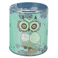 Owl Piggy Bank Kids Coin Jar Large Capacity Metal Small for Aldult Round Banks Children Adults Boys Tinplate Savings 1