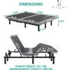 Queen Adjustable Bed Frame with Lumbar Support&Head Tilt,Foot Incline,Back&Leg Massage,Ergonomic Zero-Gravity Smart Bed 2