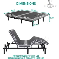 Queen Adjustable Bed Frame with Lumbar Support&Head Tilt,Foot Incline,Back&Leg Massage,Ergonomic Zero-Gravity Smart Bed 2