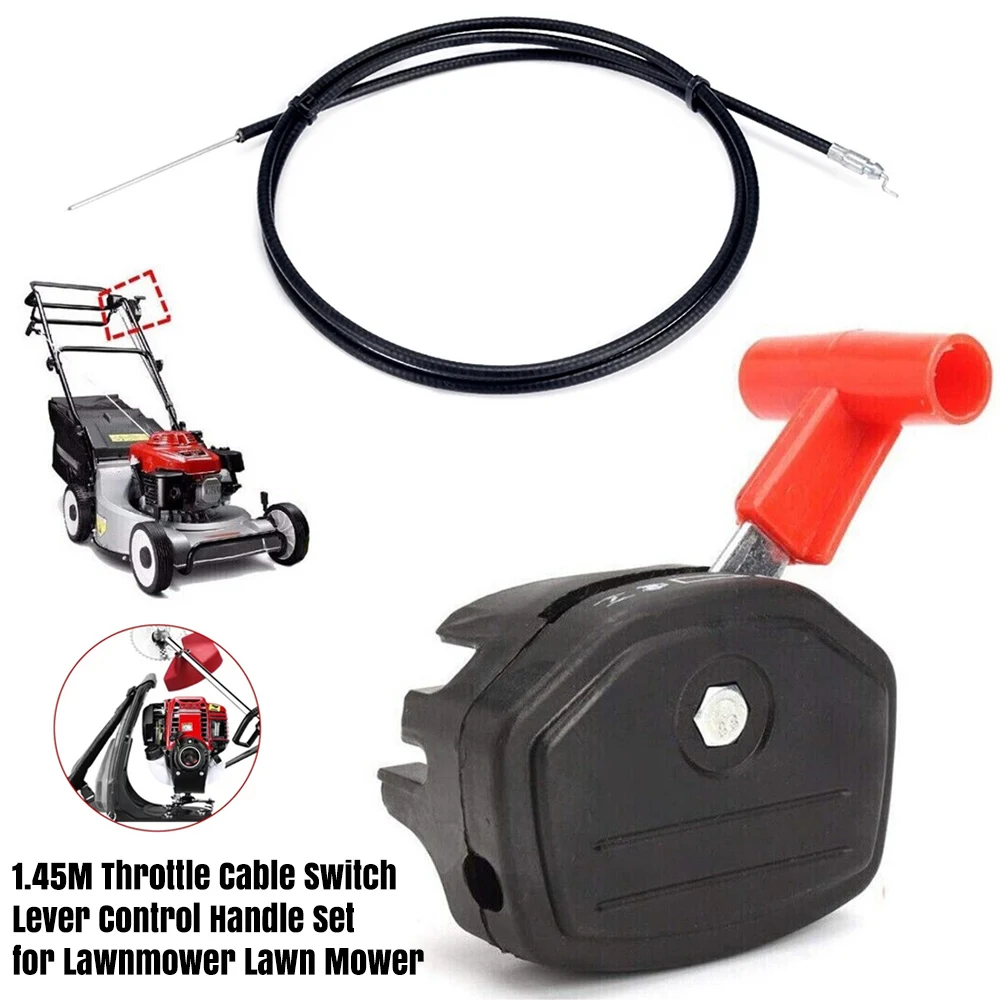 1.45M Throttle Cable Switch Lever Control Handle Set for Lawnmower Lawn Mower
