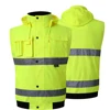 High Visibility Parka Windproof Jacket Waterproof Parka Men's Work Reflective Parka 4