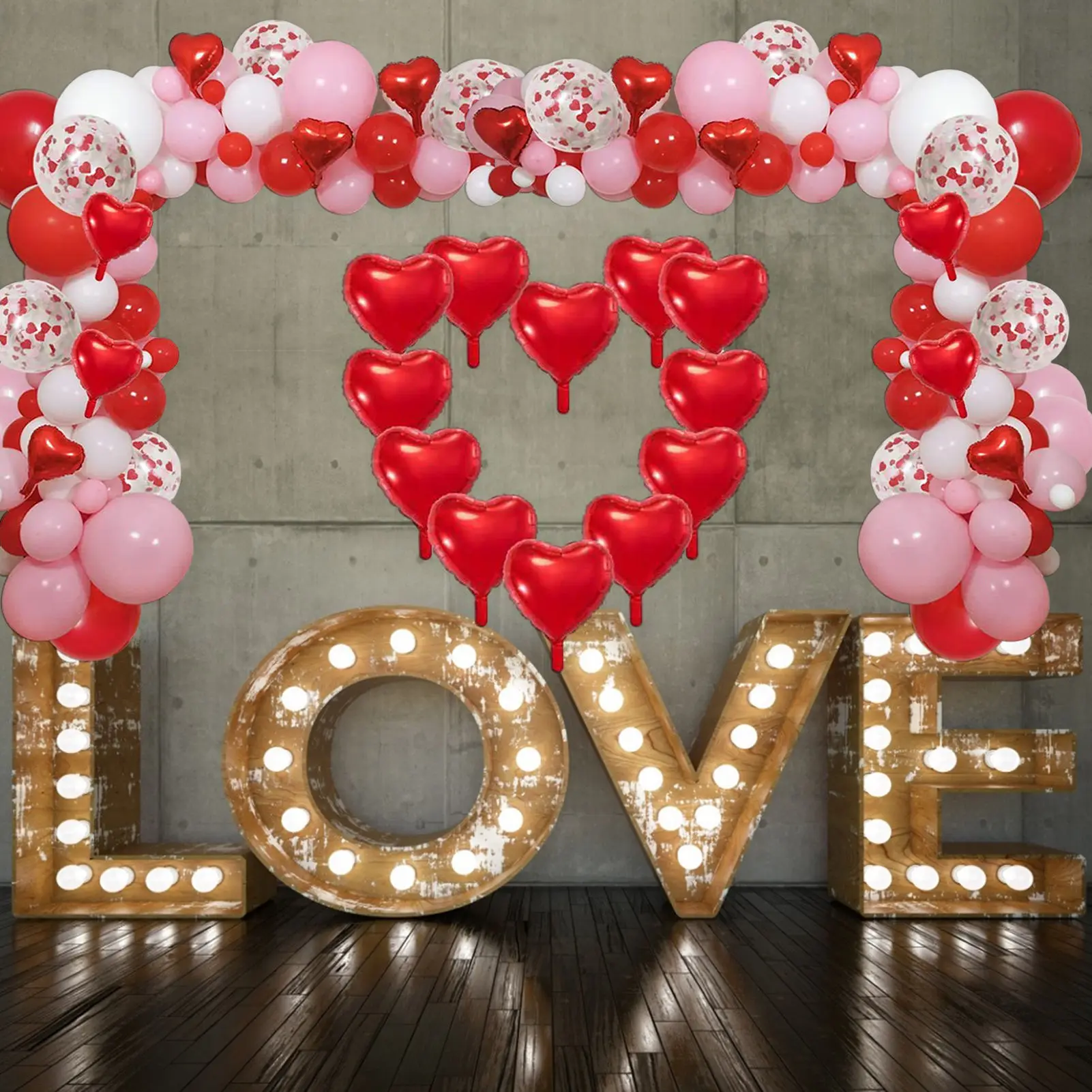 QUALITY 10 inch HEART SHAPE Red and White Balloons For Anniversary and Parties