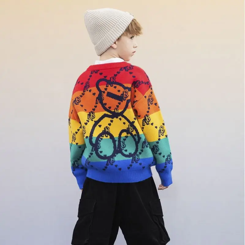 

Children's Clothing Boys' Sweater 2022 Autumn and Winter New Medium and Large Children plus Velvet Thickened Handsome Top