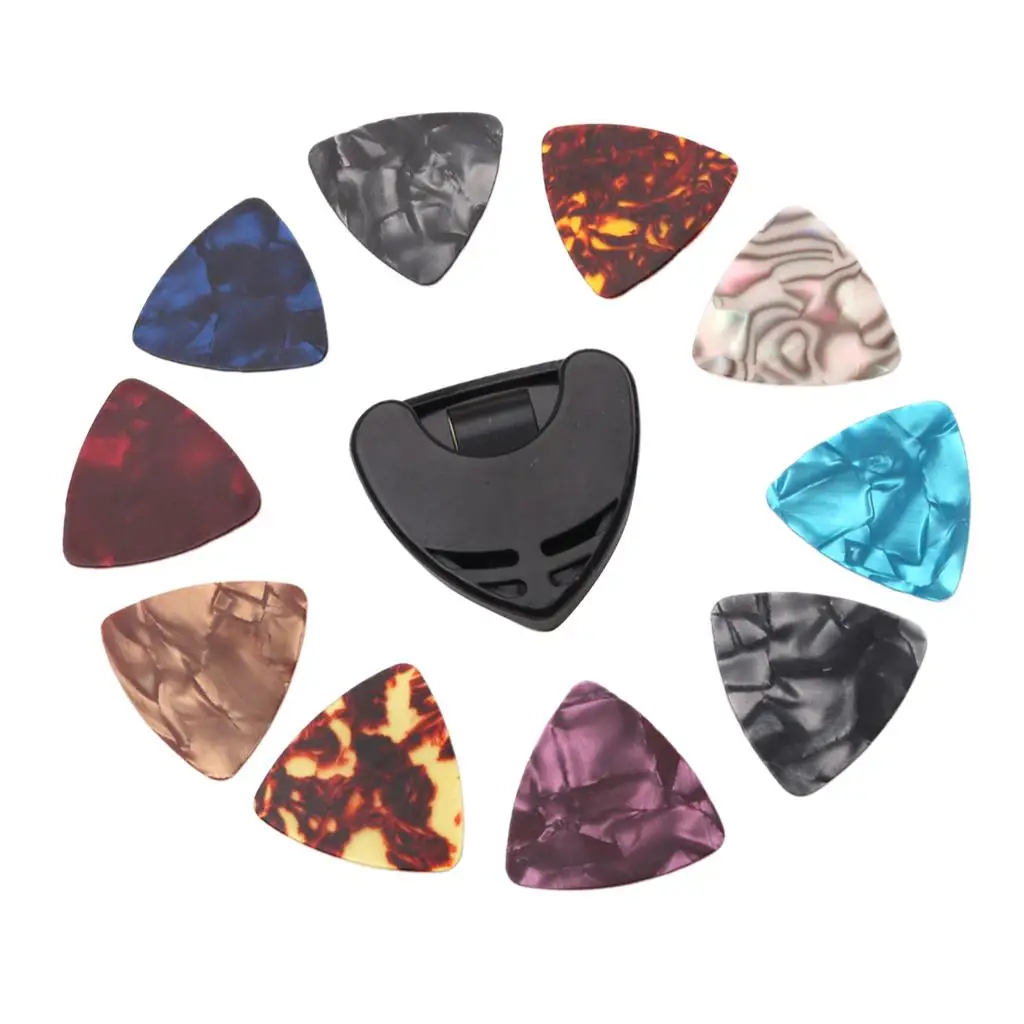 10pcs Colorful Plastic Guitar Pick Heart Shape with Plectrum with