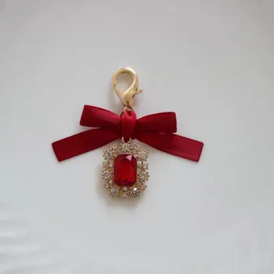 New Handmade Japanese Style Pink Phone Pendant Pearl Rhinestone Wallet with Bow Zipper Keychain Lolita Key Rings Pendant