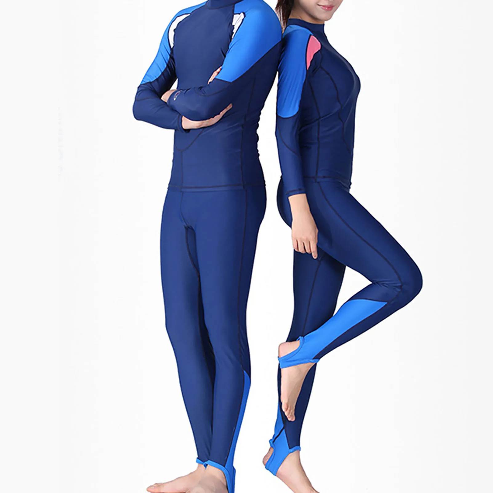 ProfessionalWetsuitNeopreneBlueForMenWomenLongSleeveDiving
