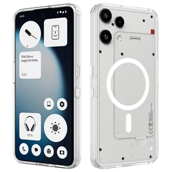 Magnetic Shockproof Transparent Hard Case with TPU Edge for Nothing Phone (3a) Lite (Transparent)