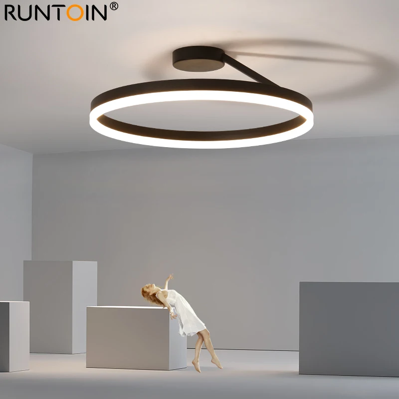 Modern LED Restaurant Ceiling Light Nordic Designer Simple Single Circle White/Black Ceiling Lamp Bedroom Kitchen Home Lighting 1 Modern LED Restaurant Ceiling Light Nordic Designer Simple Single Circle White/Black Ceiling Lamp Bedroom Kitchen Home Lighting 1