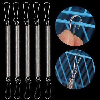 10pcs Rabbit Cage Springs with Dual Clips-3.1"Durable Replacement for Pet Water Bottle Holders-Suitable for Cage Maintenance 1