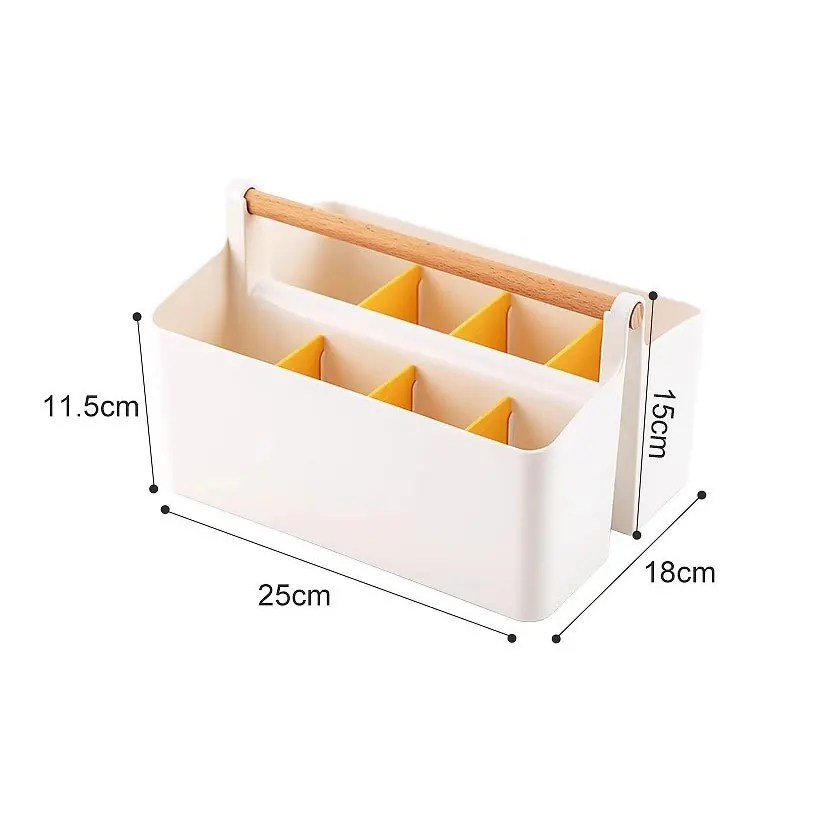 Portable Organizer Desk Stationery Storage Pencil Holder Makeup Brush Holder  Plastic 8-grid Candy Box with Detachable Partition