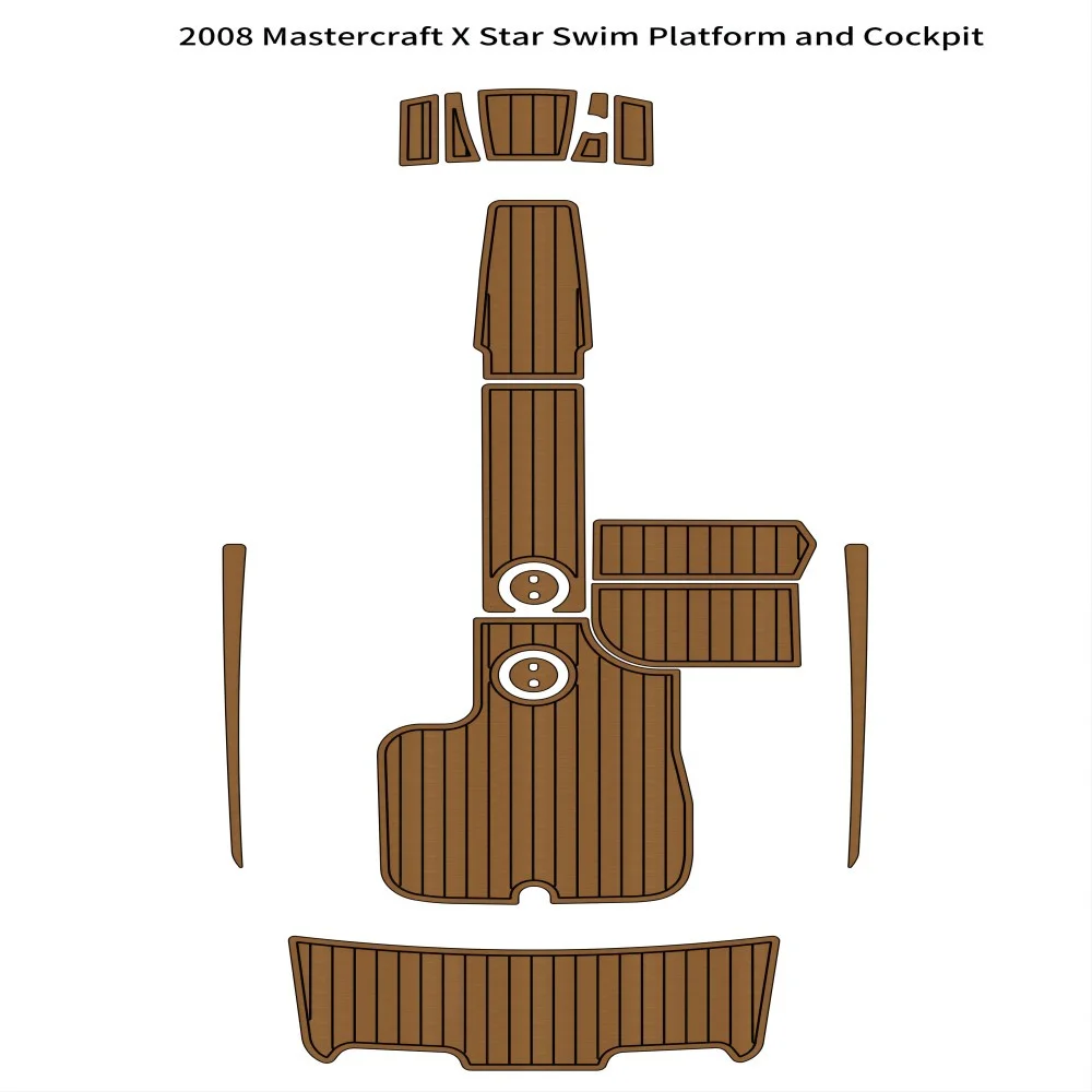 

2008 г., Mastercraft X Star, платформа для плавания, подушка для кабины, лодка, EVA пена, тиковый пол