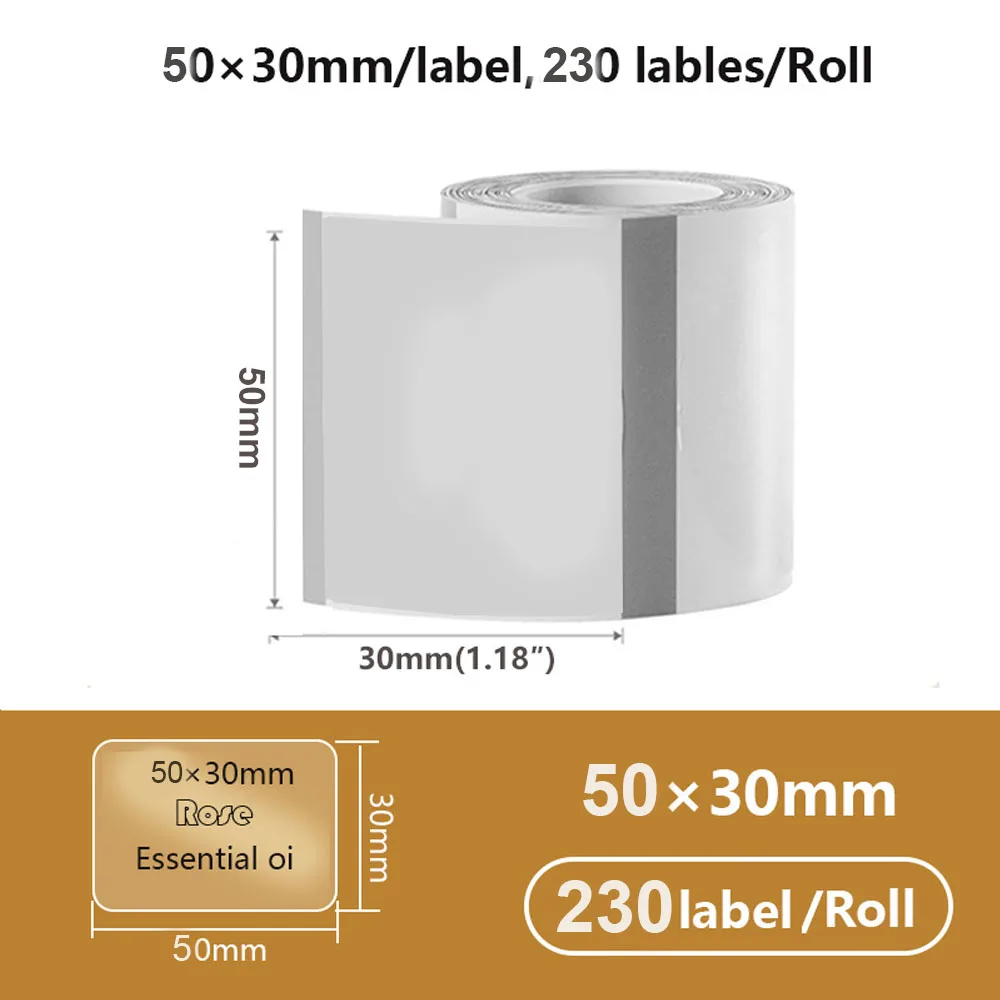 White Transparent Round Series Adhesive Thermal Label Sticker Roll