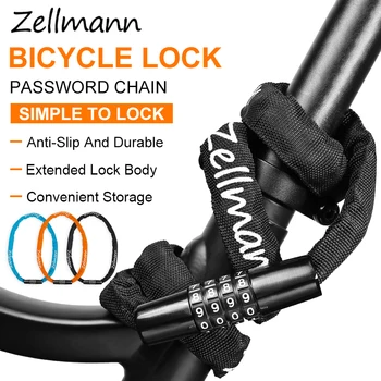 Lucchetto a Combinazione ZELLMANN per Bicicletta, Antifurto in Lega di Zinco per MTB e Bici da Strada, Accessori per E-bike