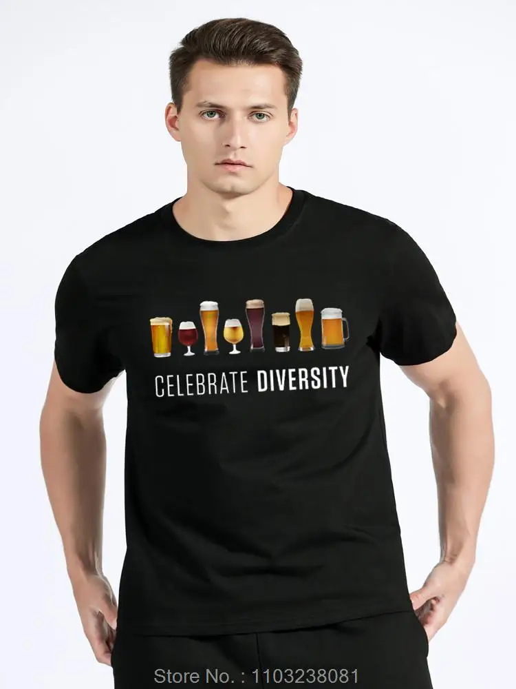 Herr t-shirt celebrate diversity rolig bomull streetwear_voghion.com