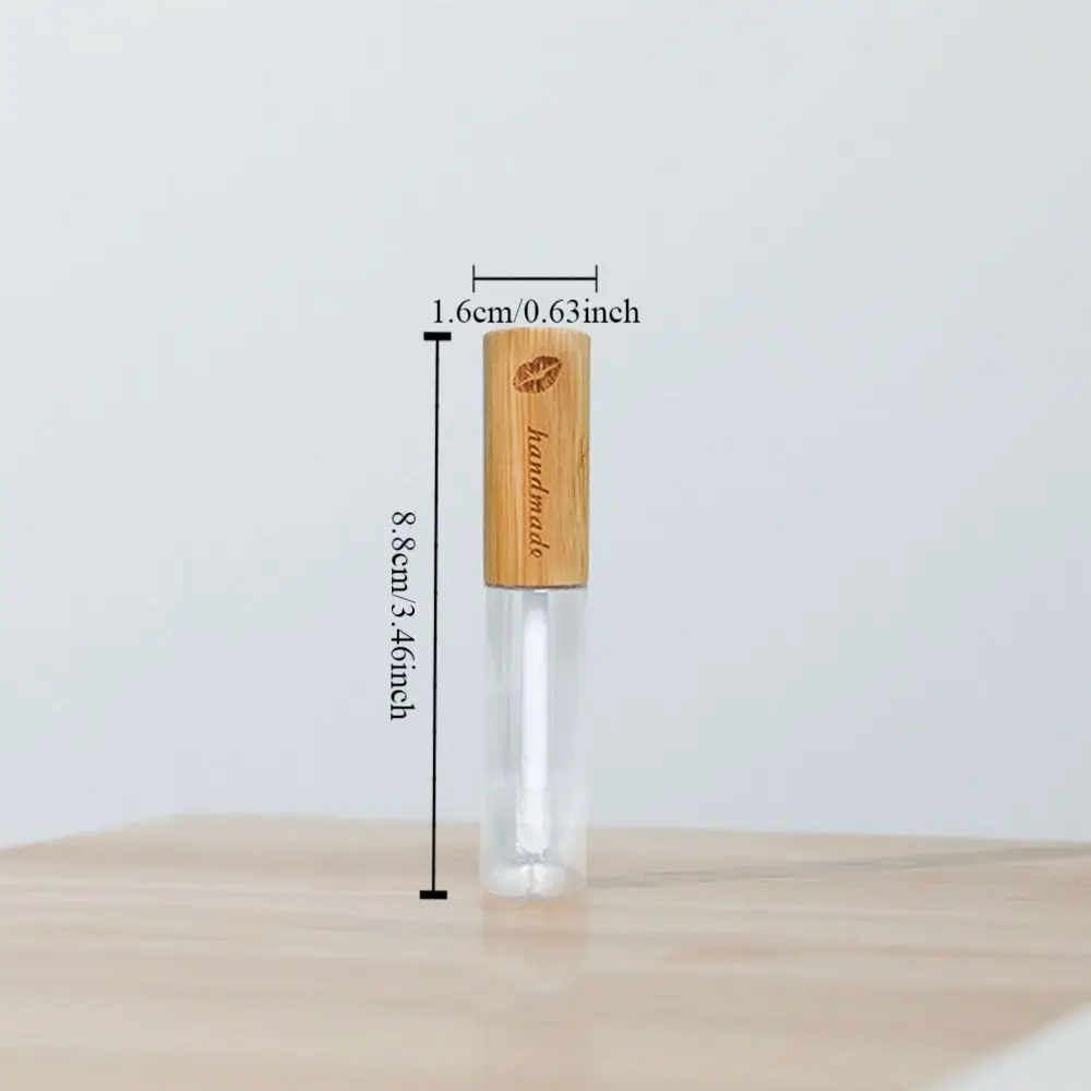 With Brush Mascara Container Bamboo Lid Vials Bottle Lip Gloss Tube Eyeliner Packing Compact Empty Refillable Mascara Pot Women