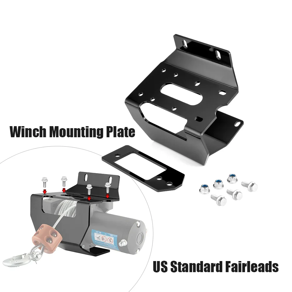UTV/ATV Accessories Front Bumper Winch Mount Plate Kit For Honda Pioneer 1000/1000-5 16-24 US Standard Bolt Pattern 4-7/8