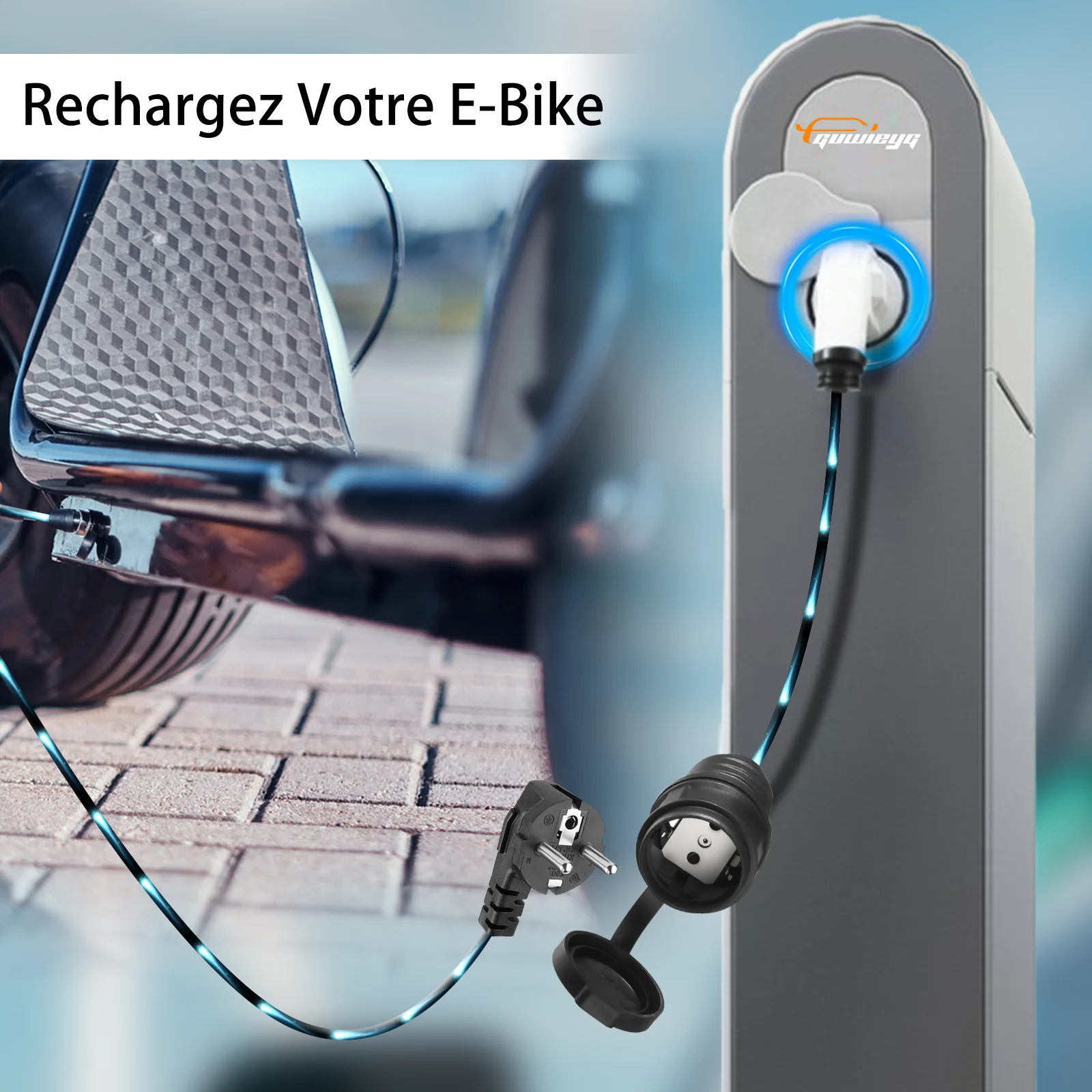 Câble de recharge Domestique Type 2 (8 à 16A)