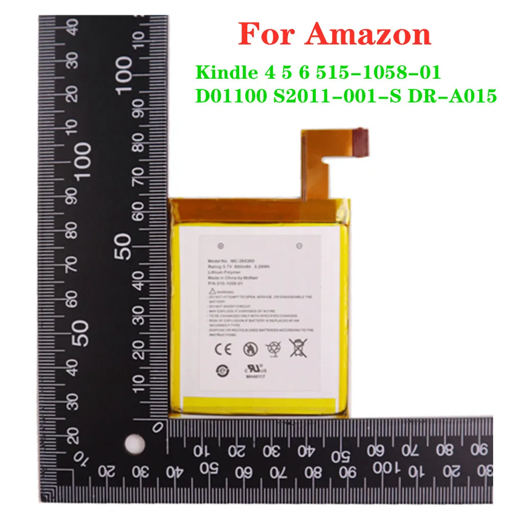 

100% Original MC-265360 890mAh Battery For Amazon Kindle 4 5 6 515-1058-01 D01100 S2011-001-S DR-A015 Replacement Batteries