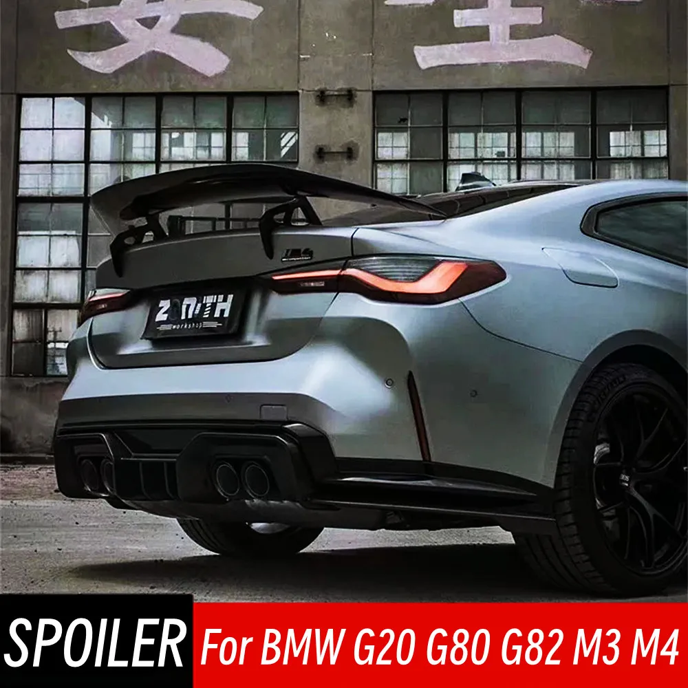 

For BMW G20 G28 G22 G23 G26 G80 G82 M3 M4 Real Carbon Fibe Rear Trunk Lid Ducktail Spoiler Wings Car Styling Tuning Accessories