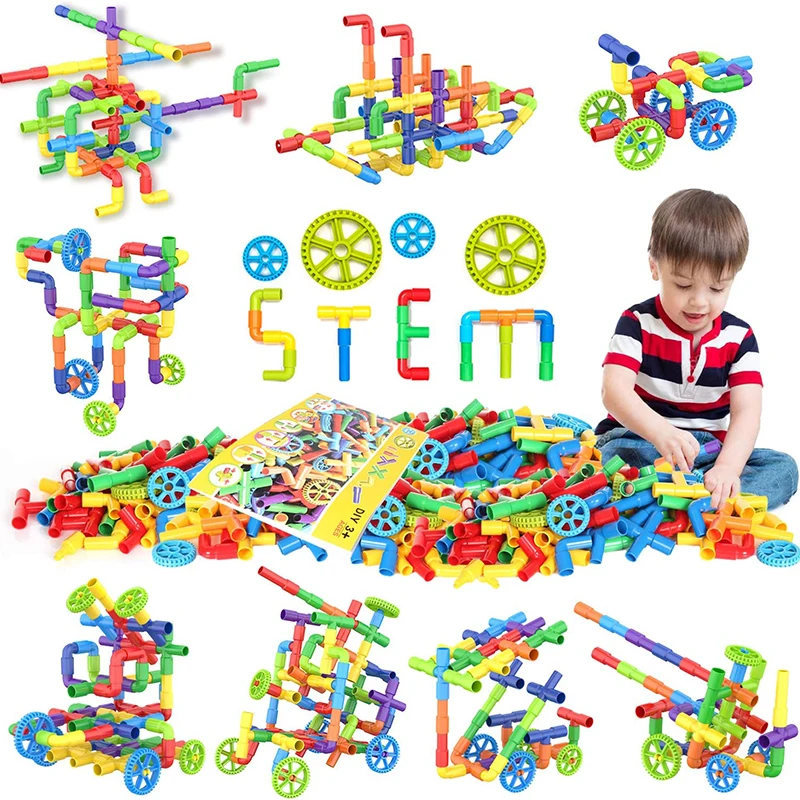 26 76PCS Construction Water Pipe Building Blocks Toys For Kids Plastic