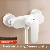 ทองแดงแข็ง Body Simple วาล์วผสมชุดฝักบัวอ่างอาบน้ําแรงดันสูงฝักบัว Outlet ก๊อกน้ําเหมาะสําหรับ Home & Hotel ห้องน้ํา 3