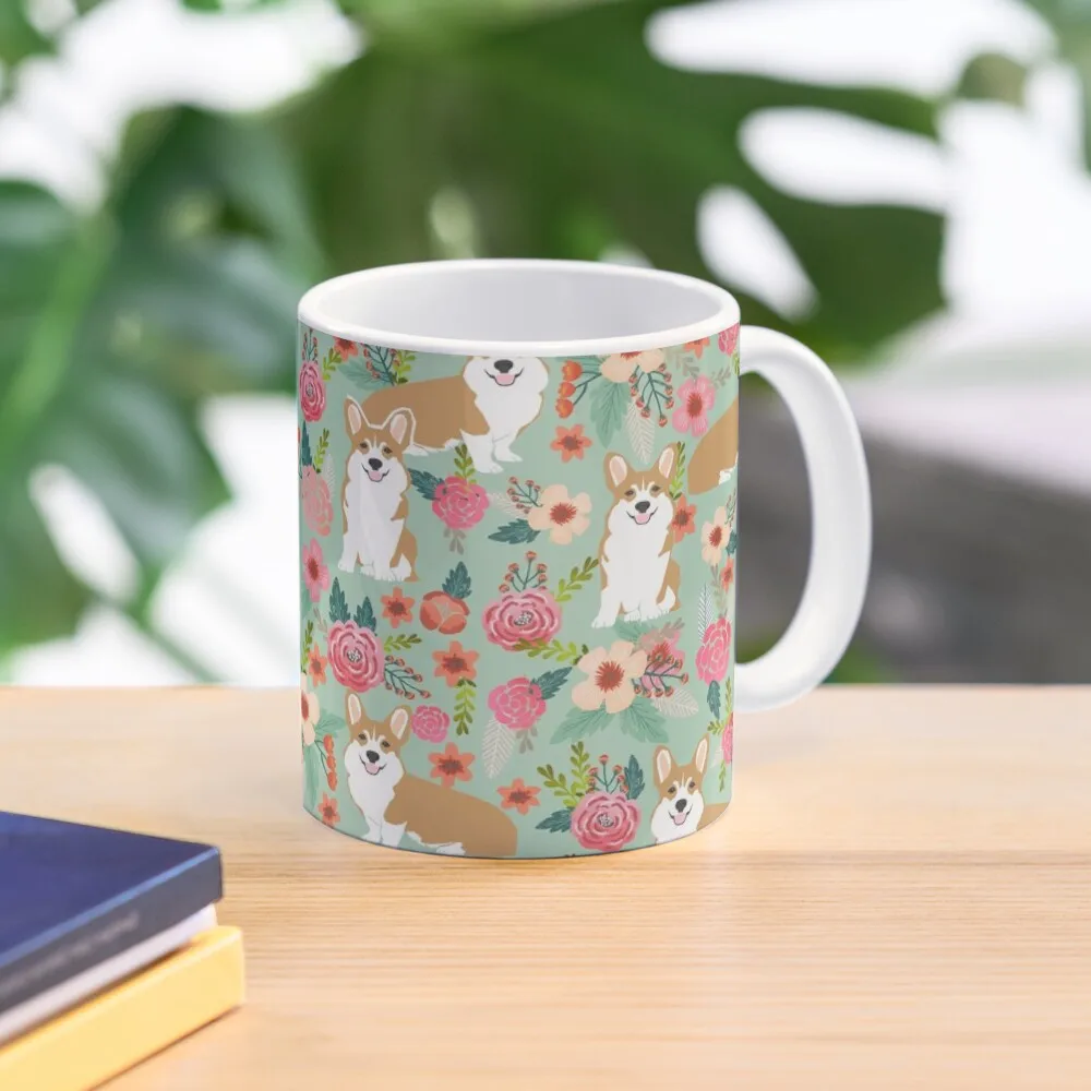 

Винтажный подарок Corgi Florals, отлично подходит для влюбленных corgi, corgi florals, corgi постельное белье, corg кофейная кружка