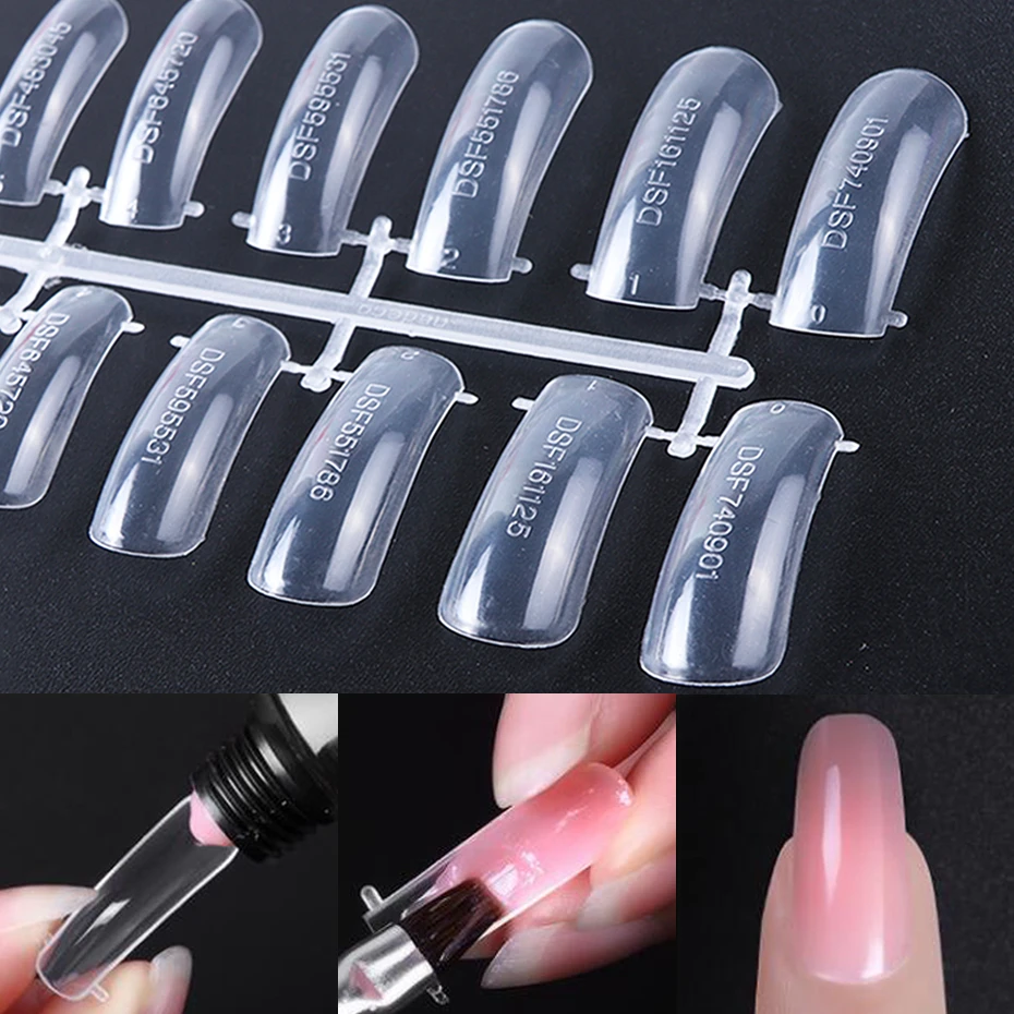 24pcs Clear Nail Forms Quick Building Mold Tips Finger Extension UV Builder  Poly Tool Flase Nail Manicure Accessories SA1020|False Nails| - AliExpress