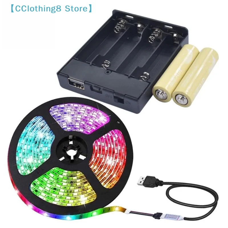 1Pcs USB 전원 공급 장치 배터리 상자 LED 스트립 라이트 액세서리에 대 한 휴대용 미니 4AA 배터리 홀더 보관 상자 케이스【AliS8】