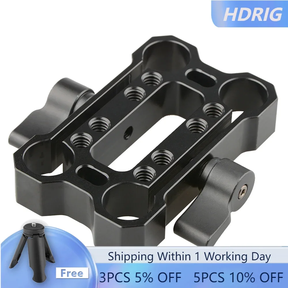 

HDRIG 15mm Rod Offset Raiser Clamp With 1/4"-20 Threaded Holes for Shoulder Rig Railblock System