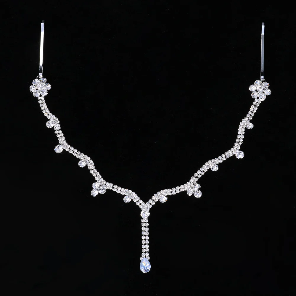 Stonefans Bling Indian Pendant Forehead Chain Jewelry Tiara Headpiece Bridal Head Hair Wedding Crystal Headwear Accessories Gift hair accessory bridal headwear